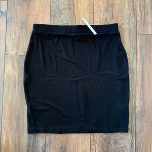 Black Stretch Jersey Mini Pencil Skirt
